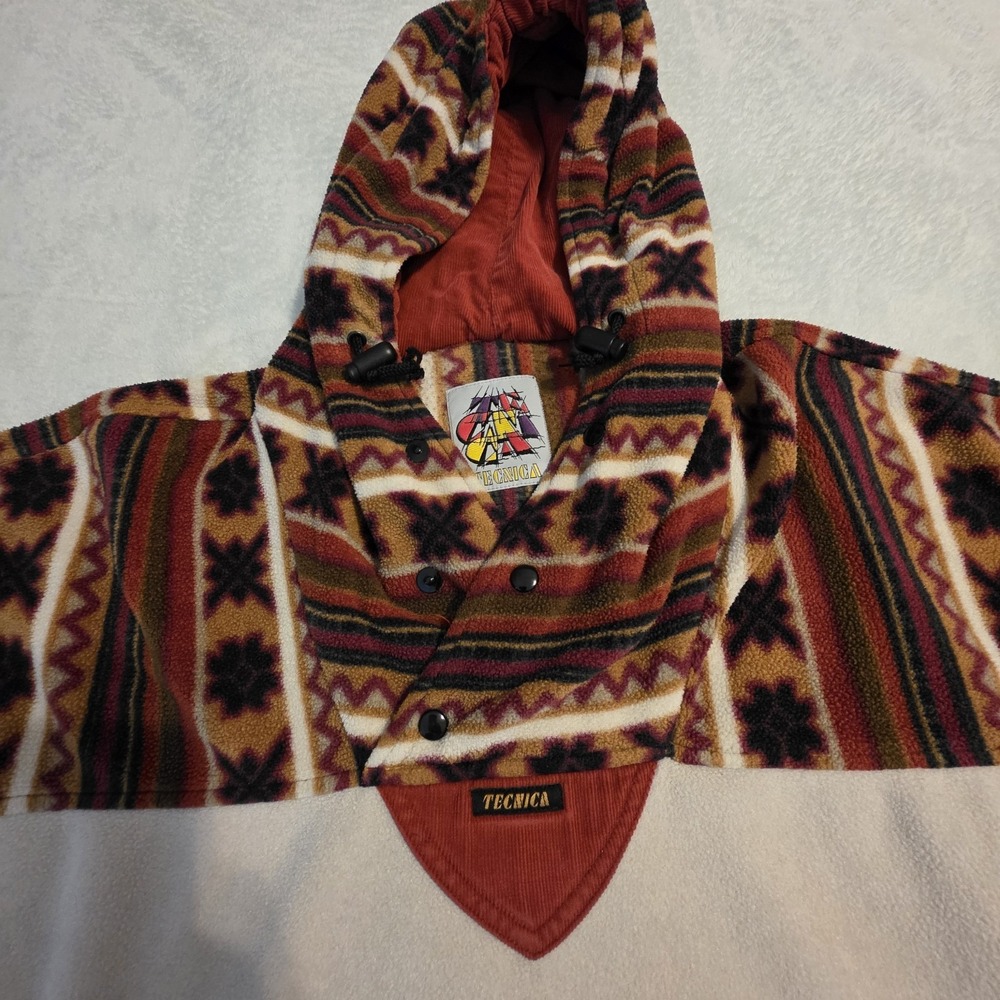 Tecnica Baja Hoodie XL Southwest Aztec Pullover Corduroy Hood‎ Festival